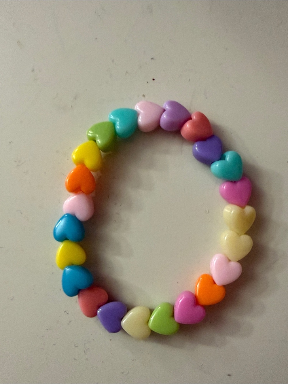 ‼️2/$10‼️ Kids Multicolor Heart Bead Stretch Bracelet - Cute Pastel Jewelry